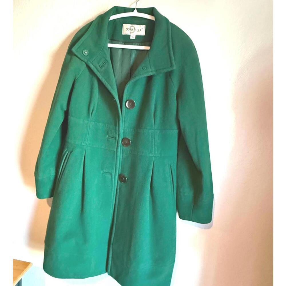 Gorgeous Donatella Green Wool Coat Size 8